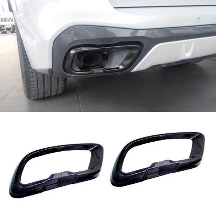 适用于19-21款宝马X5X6X7 运动配置单孔尾喉黑色尾喉排气罩