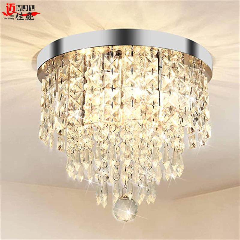 跨境LED圆形水晶吸顶灯 玄关灯走廊过道灯卧室门厅G9现代简约灯具