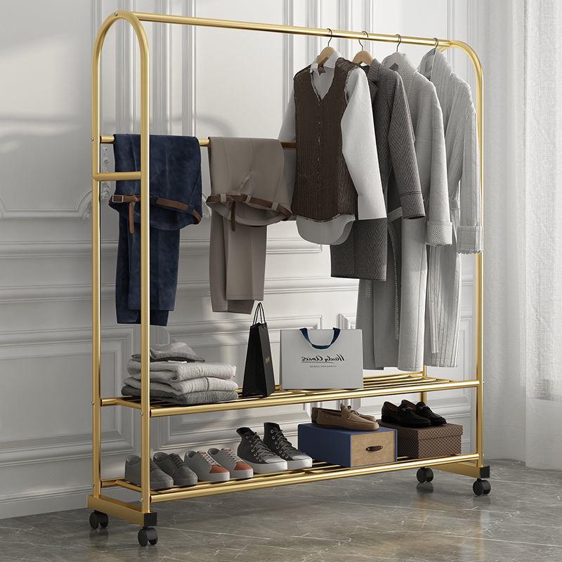 网红衣架家用落地轻奢晾衣架简易挂衣架红单杆式衣帽架阳台衣服架