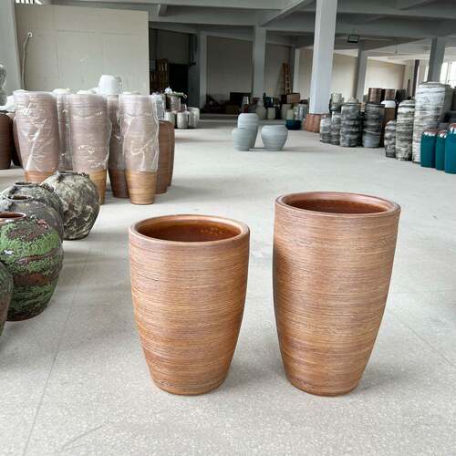 家庭园艺手工花盆禅意陶瓷器花瓶酒店别墅庭院摆件落地插花大陶罐