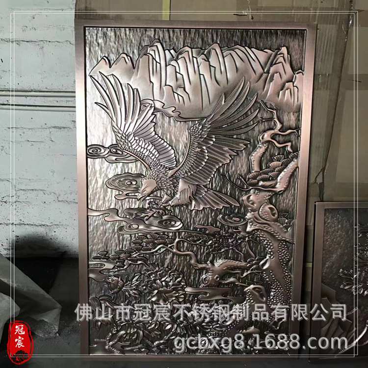 楼盘中堂背景墙装饰用彩色不锈钢镂空屏风 冲压工艺 304不锈钢 艺