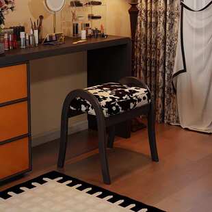 阑珊阁中古实木化妆凳家用卧室梳妆台复古梳妆椅化妆凳玄关换鞋凳