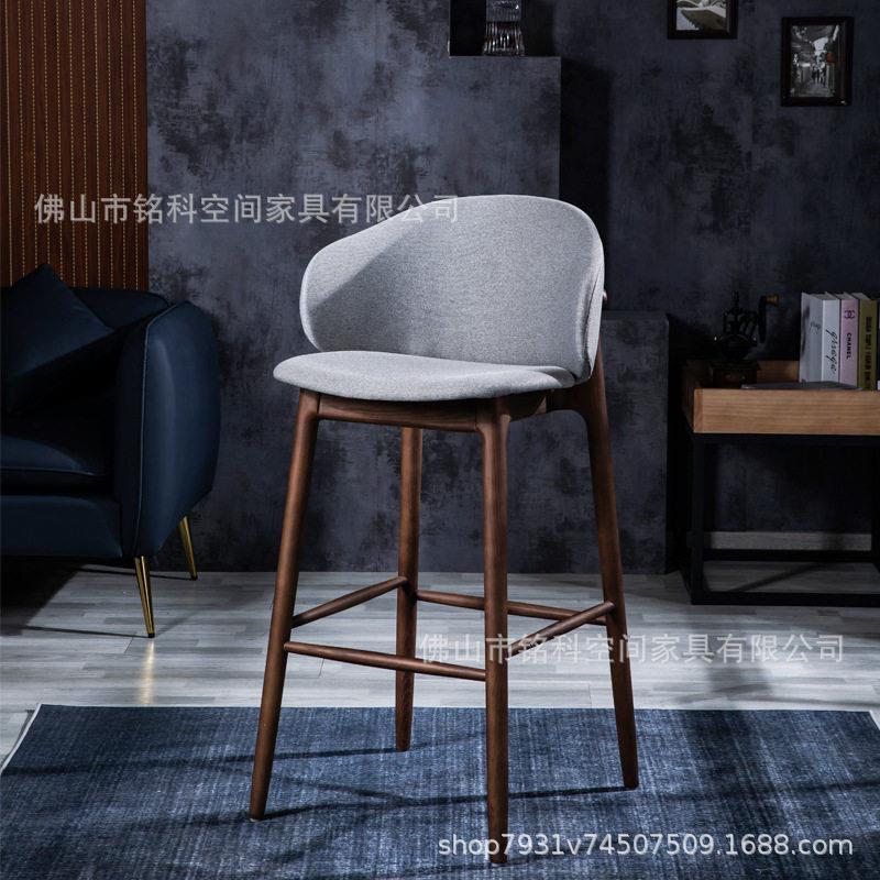 脚椅实木吧椅北欧吧台椅简约创意脚凳家用吧台凳设计师酒吧椅