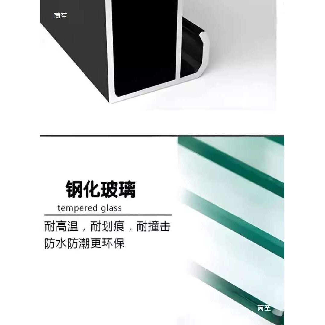 橱柜门钢化玻璃晶钢门带框整体厨房橱柜门厨房免打孔自装门板