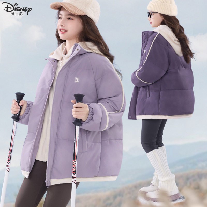 迪士尼儿童棉服秋冬2025新款女童羽绒棉外套青少年假两件休闲童装,童装/婴儿装/亲子装,普通外套,淘宝优惠券,粉丝福利购,淘宝优惠卷