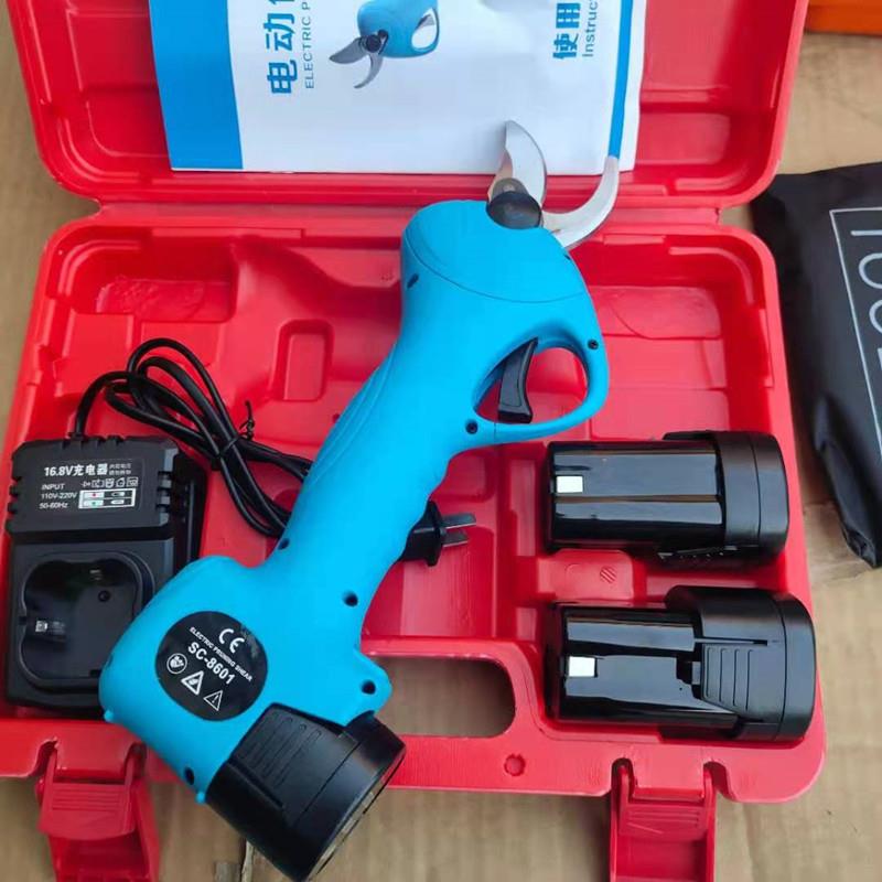 舒畅2.5电动修枝剪园艺剪刀充电式锂电园林修枝机果树电动剪刀