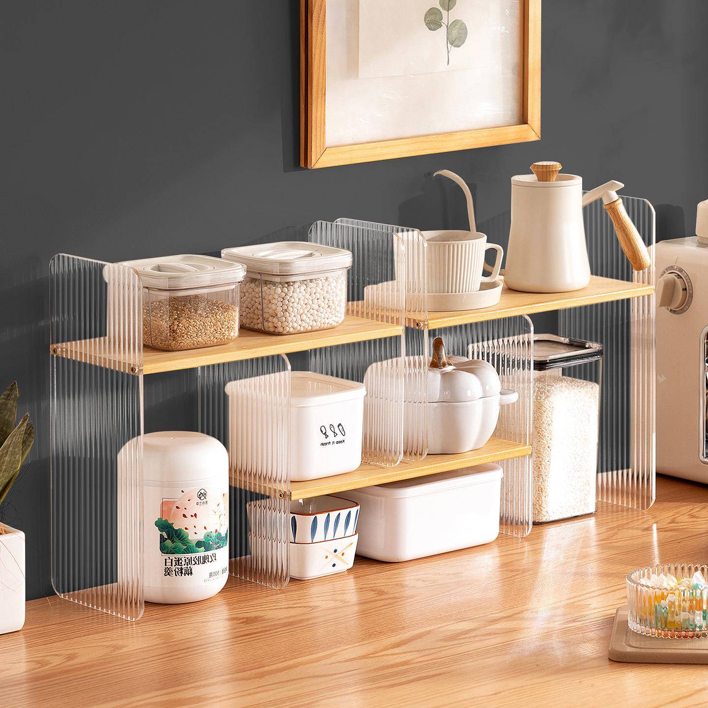 厨房台面调料架子收纳置物架用品整理架分层多功能置物柜橱柜神器