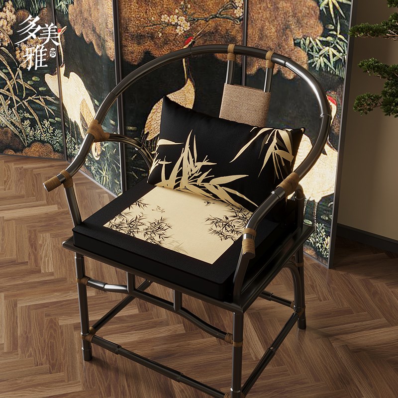 新中式茶椅垫坐垫太师椅r圈椅加厚红木沙发海绵坐垫靠枕抱枕折几