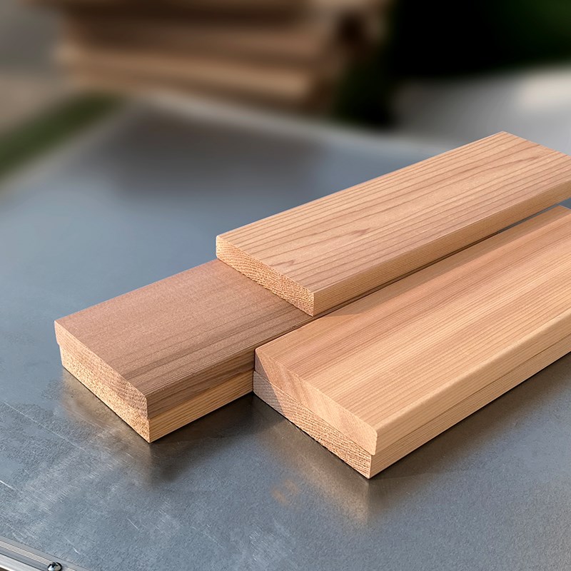 红雪松桑拿板加拿大香柏木厂w家直供汗蒸房无节实无漆原装进口木