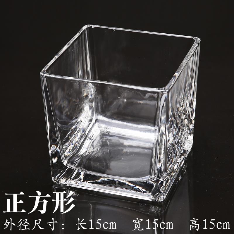 透明水培玻璃花盆花瓶乌龟缸长方形缸 S缸 植物T花器绿萝水仙包邮