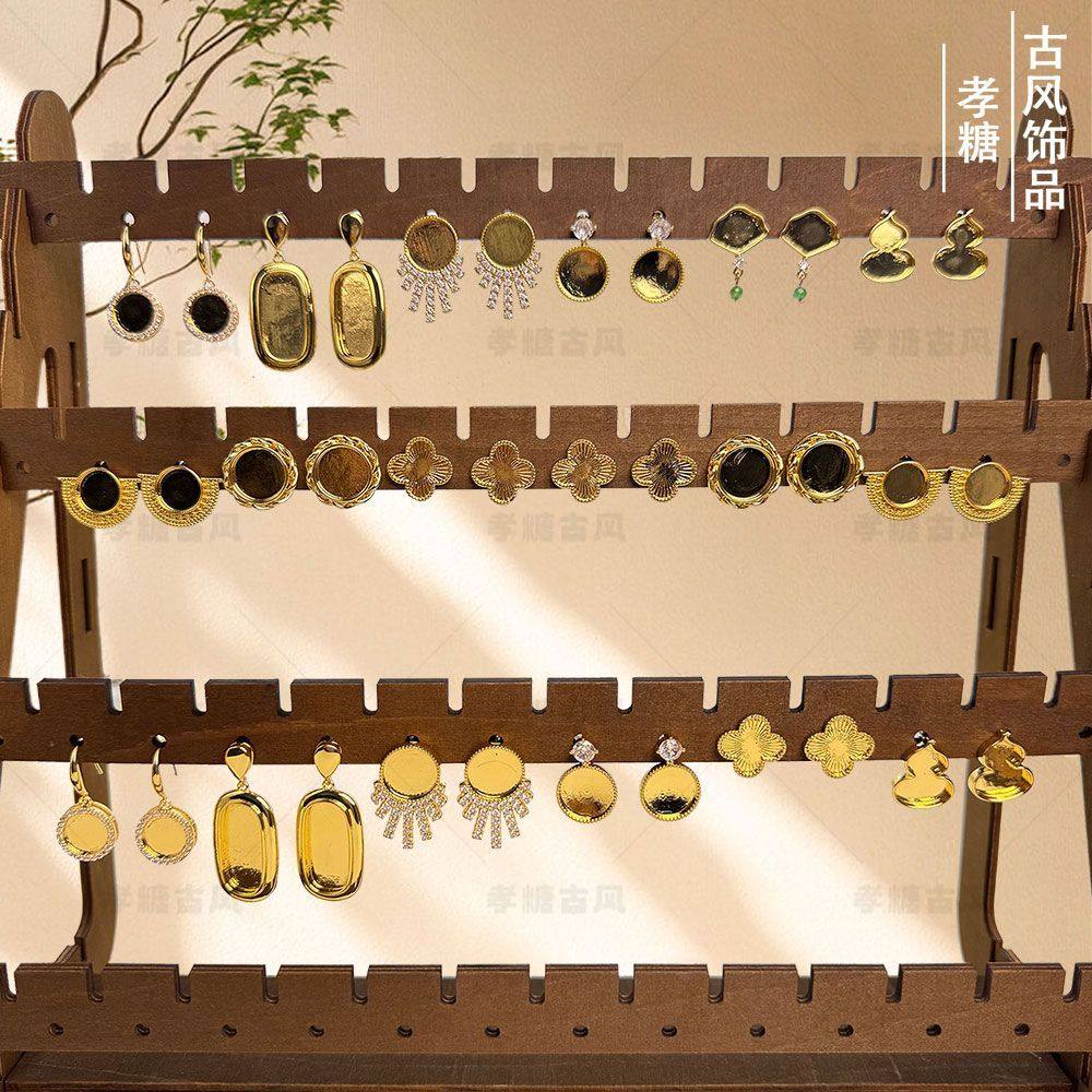 S925银针手工diy宋锦耳钉耳环铜镀18K底胚自做耳饰空托配件耳饰,饰品/流行首饰/时尚饰品新,其他DIY饰品配件,淘宝优惠券,粉丝福利购,淘宝优惠卷