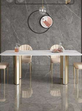 轻奢岩板餐桌家用小户型桌子现代简约长方形高端饭桌椅组合M372#