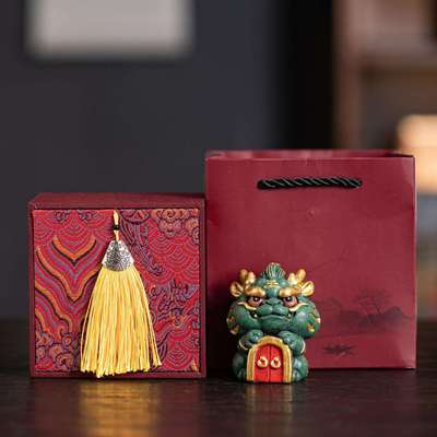 国潮龙生九子茶宠摆件可爱萌龙吉祥物瑞兽家居客厅茶室桌面装饰品