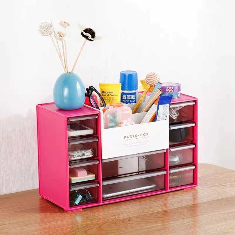 Fudogiken进口桌面收纳盒化妆台饰品整理盒办公桌抽屉文具收纳柜