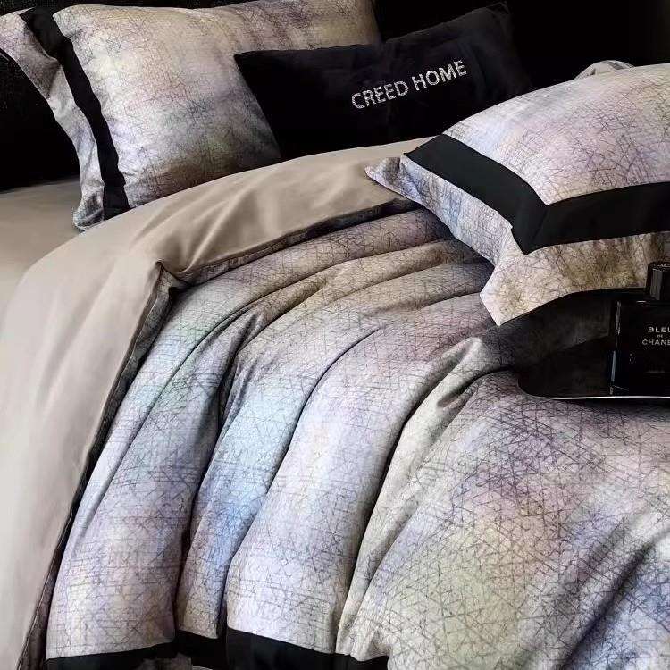 1轻奢长绒棉磨毛四件套印花被套秋冬长绒棉床上用品四件套床单柔