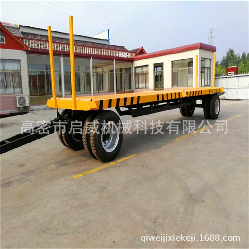 0吨平板拖车双向牵引全挂充气胎平板拖车厂家供应