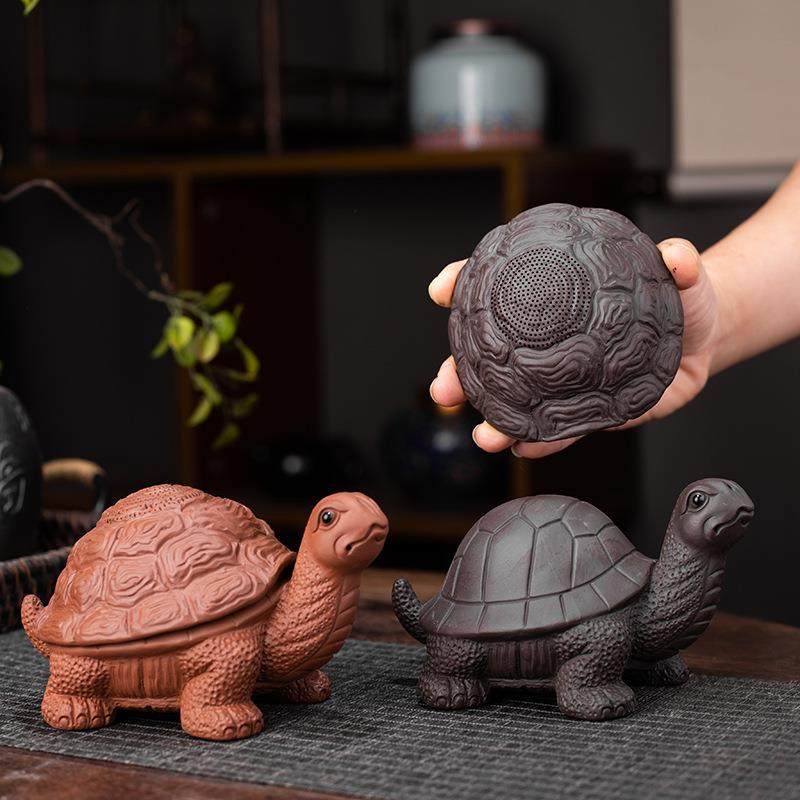 乌龟紫砂一体茶漏茶滤套组家用陶瓷茶水分离器过滤茶器网茶具配件