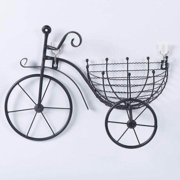 墙面客厅装饰墙上品铁艺壁饰花篮欧式创意自行车壁挂阳台墙壁挂件