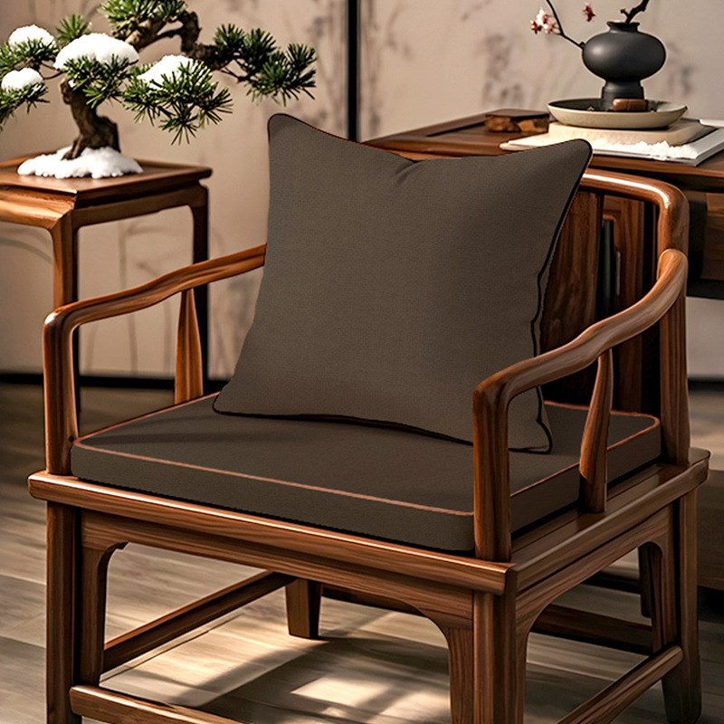 中古风古典c纯色太师椅垫茶室书房茶椅垫餐椅垫新中式太师椅海绵