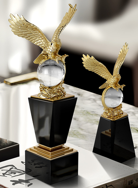 大展鸿图好寓意摆件客厅书u房办公室创意雄鹰工艺品乔迁开业礼品