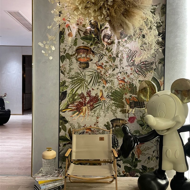 定制绿色植物热带雨林墙布客厅电视沙H发南洋风格餐厅壁纸法式墙