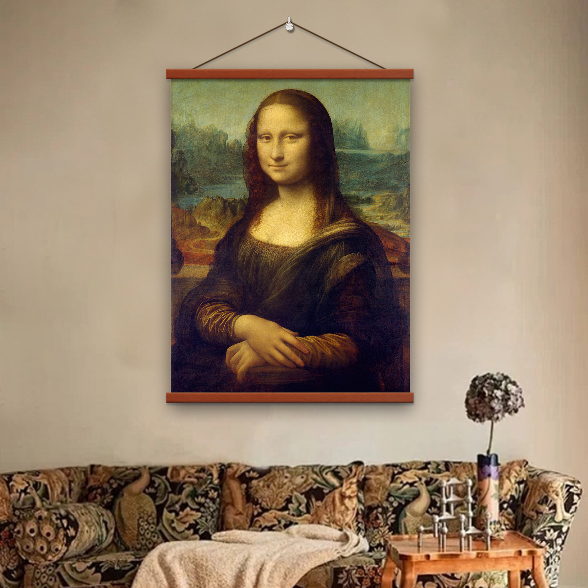 欧式装饰画蒙娜丽莎的微笑油画美式玄关走廊壁画客厅人物艺术挂画