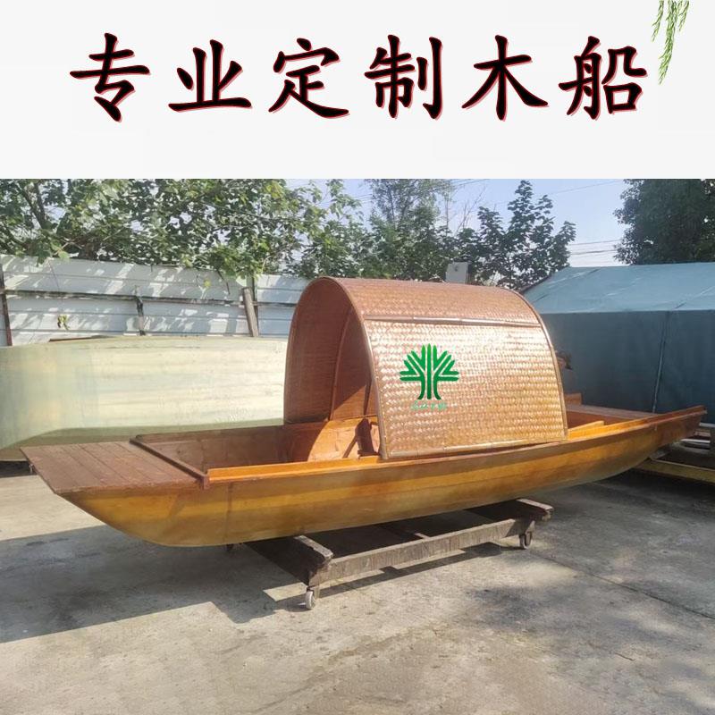 乌篷船可下水装饰景观道具造景绍兴彷古渔船实木水上风景区餐饮摆