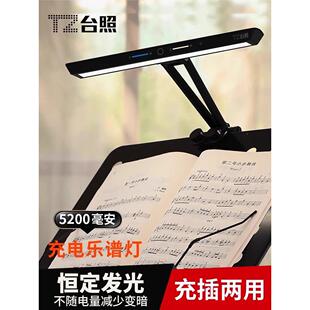 台照乐谱灯练琴专用护眼灯充插两用小提琴古筝吉他演奏乐谱架夹灯