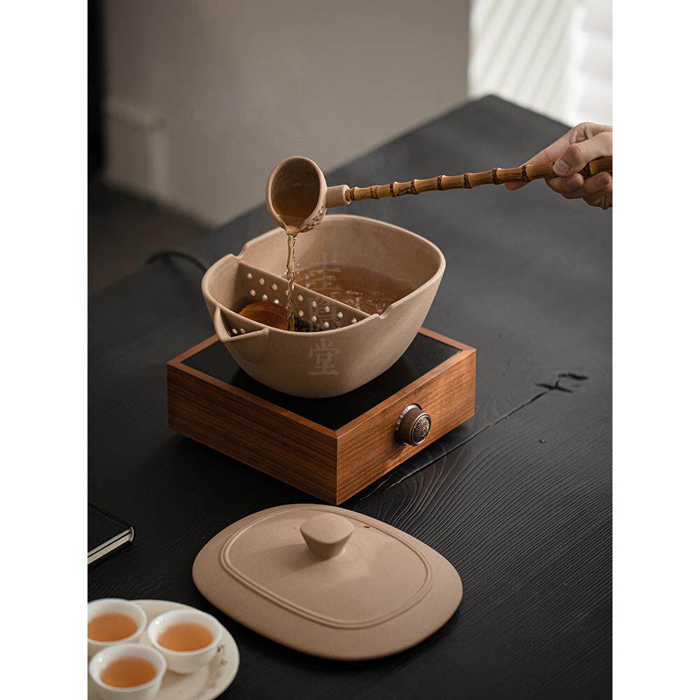 桂音堂老岩泥古灶煮茶碗茶壶白茶煮碗覆古茶壶电热陶瓷炉套装