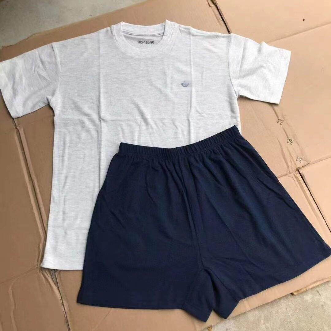 正品潜艇长航抗菌体能训练服套装夏季短袖短裤宽松棉麻透气T恤男