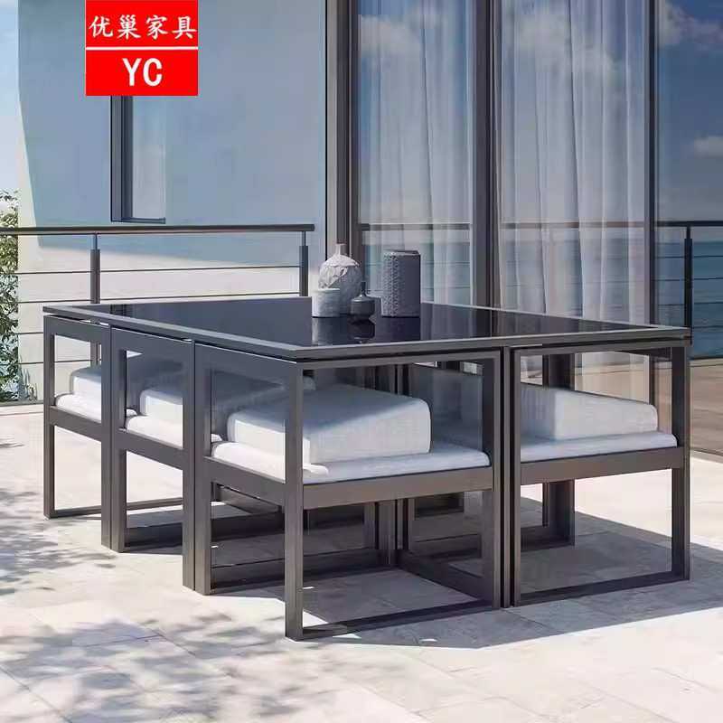 户外桌椅子庭院铝合金花园露天阳台休闲防水防晒商用室外家具组合