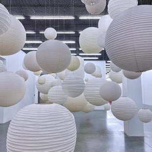 卧室主灯日式 宅侘寂风吊灯黄色纸中古vintage复古Akari野口勇灯具