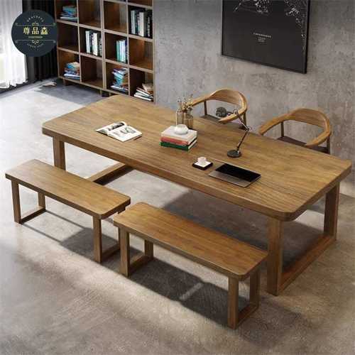 北欧客厅大书桌家用学习桌实木办公桌简约办公电脑桌写字大书法桌