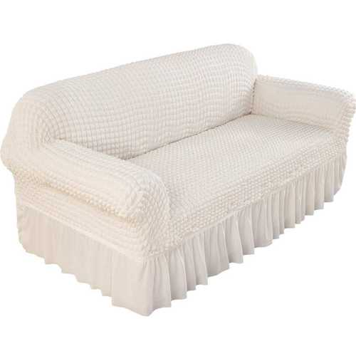 PK7J 现代弹力皮沙发套罩全包笠米白垫宽扶手一体老式123组合