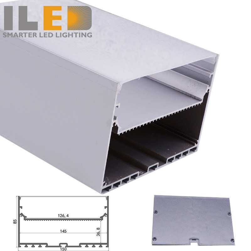 东莞工厂 led长条吊灯 铝型材办公吊灯150MM宽 PC面罩线型灯槽