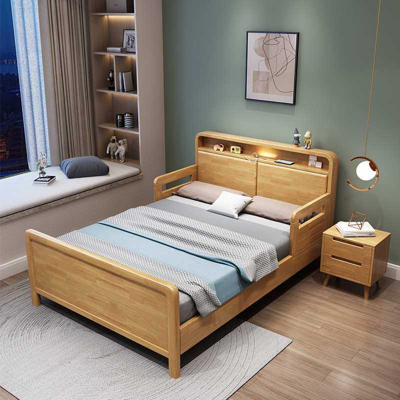 全实木老年人床护理床单人床1米2家用敬老院床1米小床1.3