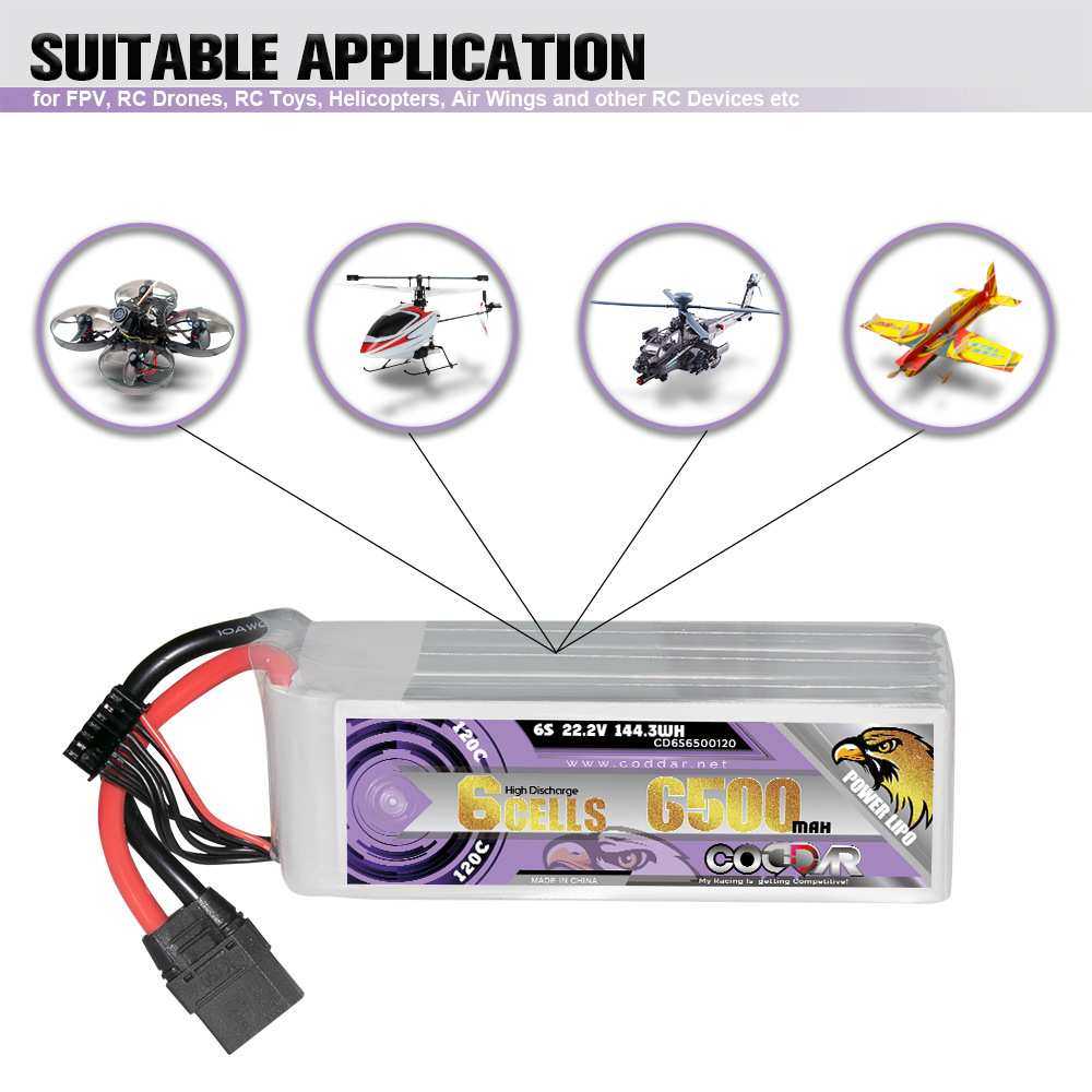 CODDAR鹰氪6500MAH 6S 22.2V 120C高倍率固定翼航模穿越机FPV电池
