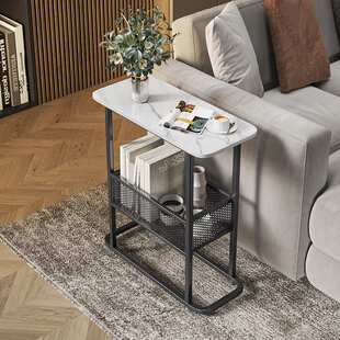 轻奢极窄边几客厅20cm沙发夹缝小茶几收纳边柜边几缝隙岩板侧边桌