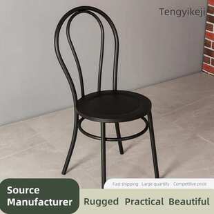 Antique Style Iron Chair Cafe Backrest Restaurant Chair