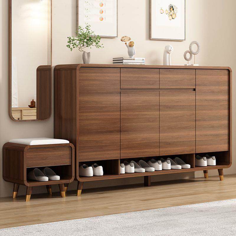 新中式入户门鞋柜家用实木门口鞋柜经济玄关换鞋凳新款门厅贵