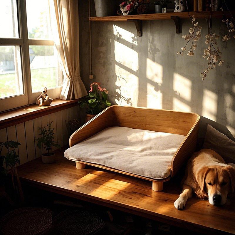 定制实木狗床宠物沙发猫窝狗窝夏季宠物窝中小型犬拆洗四季通用