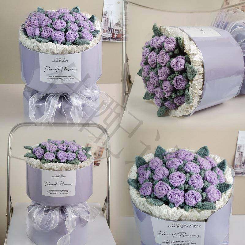 玫瑰花手工编织毯子生日礼物针织多头泡泡毛线成品花束教师节送女,鲜花速递/花卉仿真/绿植园艺,其它园艺用品,淘宝优惠券,粉丝福利购,淘宝优惠卷