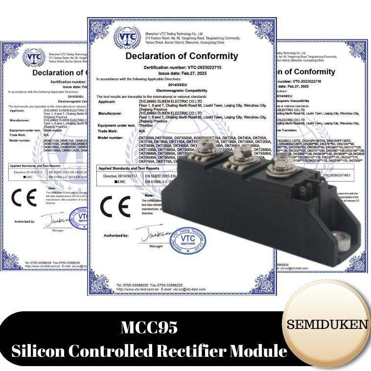可控硅模块 MCC95 艾赛斯IXYS型, 高性能DBC覆铜基板