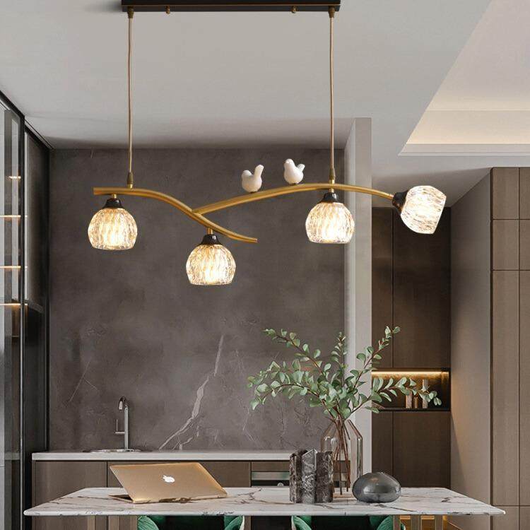 餐厅灯吊灯2024年新款全铜轻奢高级感茶室饭厅现代简约吧台餐桌灯