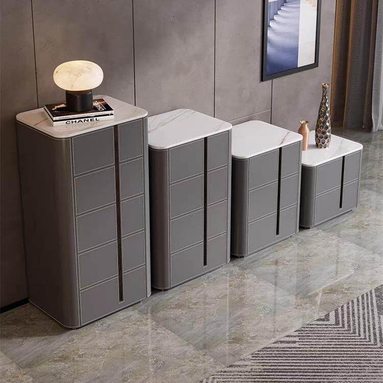 家用卧室岩板斗柜储物柜现代简约二三四抽屉柜收纳柜马鞍皮五斗柜