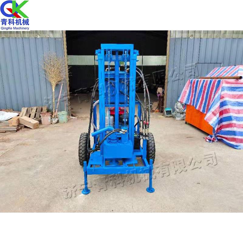 工业水井柴油打井机 家用农田灌溉钻井机 100米拖挂式打孔机