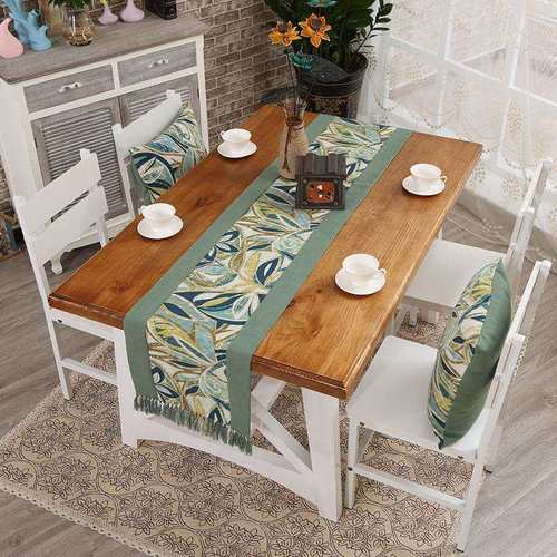 田园流苏桌旗地中海茶席棉麻桌布长方形布艺茶几布桌垫装饰布