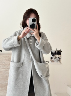 CC DAYI 2025秋冬新款韩系双面羊绒大衣女中长款宽松羊毛呢外套