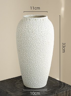 花瓶高级感新中式白色陶瓷鲜花百合插花专用绝美客W厅餐桌装饰摆