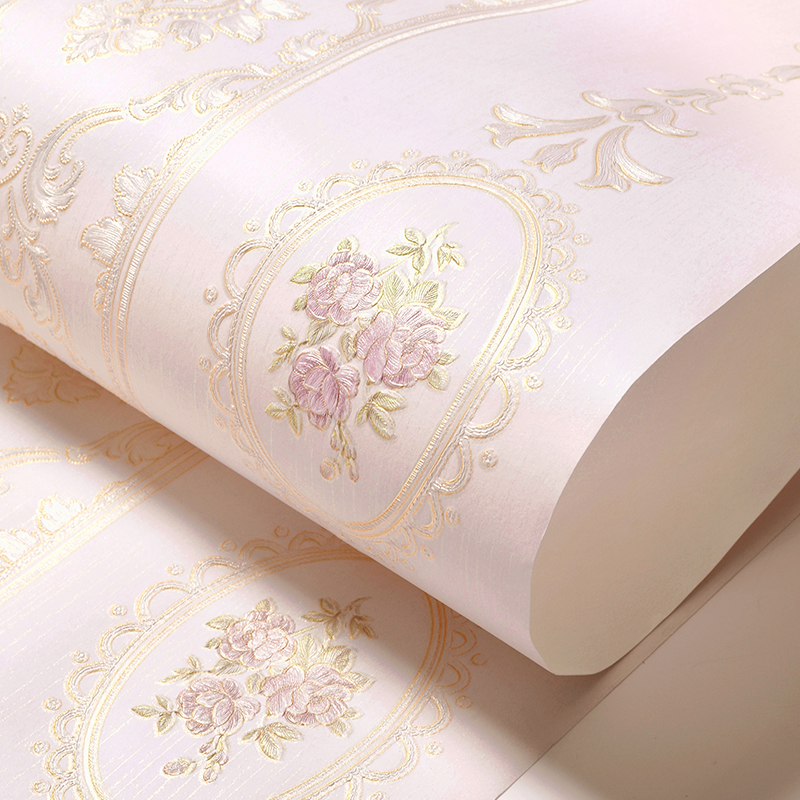 田园欧式墙纸非自粘m家用卧室客厅餐厅现代简约装修无纺布主卧壁